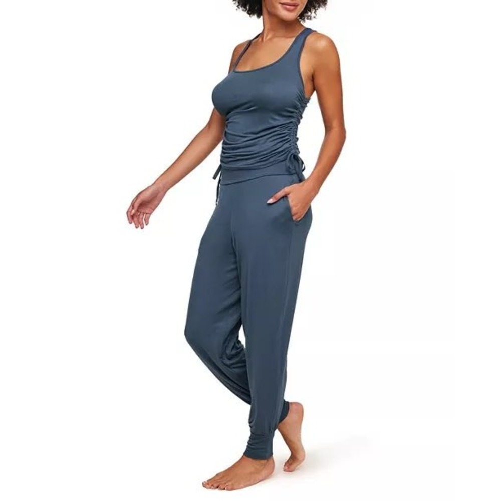 Adore me  WKND Ruched Tank and Jogger Lounge Set Twilight Blue 2 Piece NWT